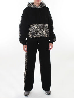 008 BLACK/LEOPARD Костюм спортивный зимний женский (95% хлопок, 5% полиэстер)