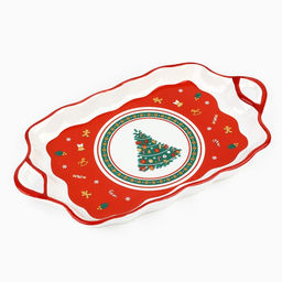 Блюдо новогоднее «Пряничные человечки», 23×13×2.5 см, ручная работа