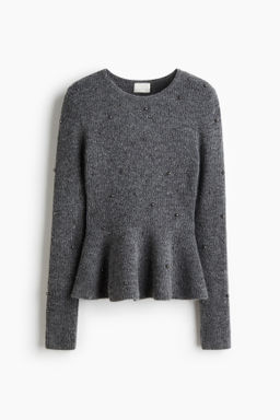 Top de peplum con cuentas decorativas - H&m фото 2