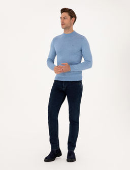 Mavi Melanj Slim Fit _eyrek Yaka Basic Triko Kazak - Pierre cardin фото 4