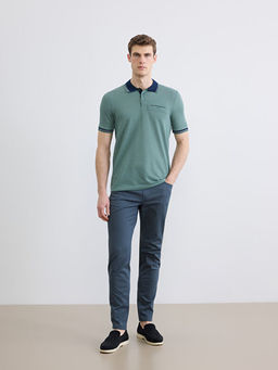 Polo Yaka K?sa Kollu Pile Erkek Ti??rt