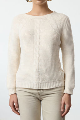 Zumrut Yesili Yumusak Dokulu Sac Orgulu Dikissiz Triko Kazak TWOAW25KZ00047 - Trendyolmilla фото 9