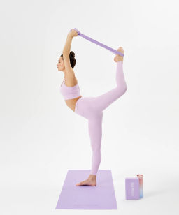 Ремень для йоги STARFIT YB-100 180 см, хлопок, фиолетовый пастель  фото 6