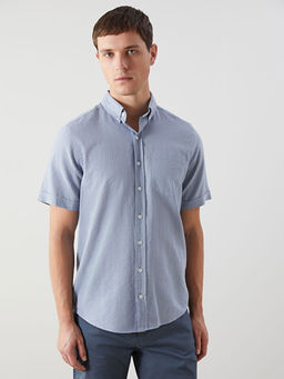 Regular Fit K?sa Kollu Arm?rl? Erkek Dokulu G?mlek