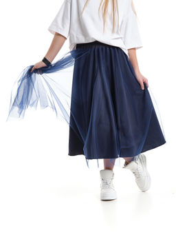 Юбка пачка длинная из фатина 22-7608 черный/зол. звезды - Mini maxi фото 35