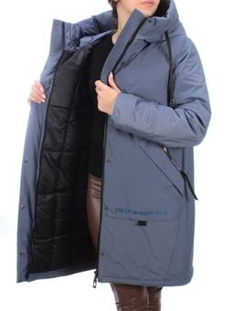 21-968 GRAY/BLUE Пальто женское зимнее (200 гр. холлофайбера) - Фабричный китай фото 10