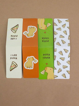 Набор магнитных закладок Capybara pizza, 4 шт., 35х70 мм