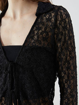 Polo Yaka Dantelli Kad?n H?rka