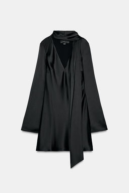 SATIN DRESS WITH FOULARD - Zara фото 9
