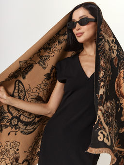 в составе ШЕРСТЬ и кашемир Большой, мягкий, теплый двусторонний палантин. - Tantino фото 12