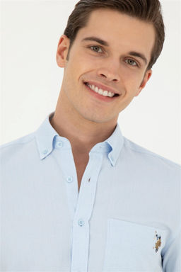 Мужская голубая рубашка с длинным рукавом - U.s. polo assn фото 2