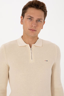 Erkek Krem Basic Kazak - U.s. polo assn фото 2