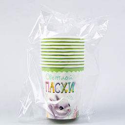 Цена за 10 шт. Стакан бумажный Светлой пасхи, 250 мл - Страна карнавалия фото 5