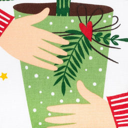 Набор новогодний кухонный новогодних полотенец Доляна Тепло Нового года 35?60 см-2 штуки, 100% хлопок, 160 г/м?