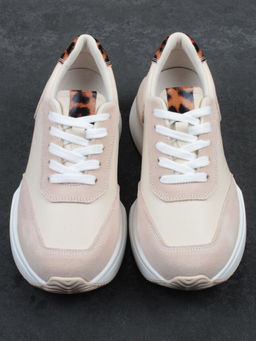 03-YG497-2 BEIGE Кроссовки женские (натуральная кожа)