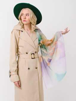 Большой, мягкий, тонкий и очень нежный двусторонний палантин с рисунком в стиле арт-деко - Tantino фото 4