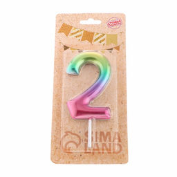 Цена за 3 шт. Свеча в торт «Цифра 2», 9 см