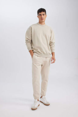 Фланелевые толстые спортивные штаны стандартной посадки с карманами и эластичными штанинами - Defacto фото 2