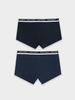 Цена за 2 штуки! Трусы мужские боксеры мультипак (2 шт.) в темно-синем и черных цветах - Mark formelle фото 9