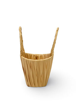 Корзина плетёная для хранения, 16×19×10 см, ручка h=6 см, пластиковая, бежевая, Greengo