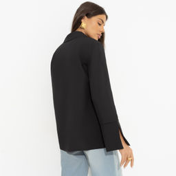 Блуза с разрезами на манжетах Амбассадор стиля (black) - Charutti фото 5