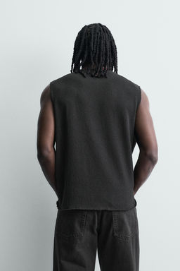 CAMISETA TANK PUNTO ESTRUCTURA / Negro - Zara фото 3