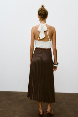 PLEATED COMBINED MIDI DRESS - Zara фото 6