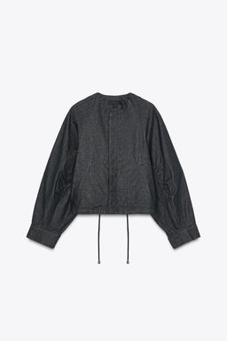 ZW COLLECTION PUFF DENIM BOMBER JACKET