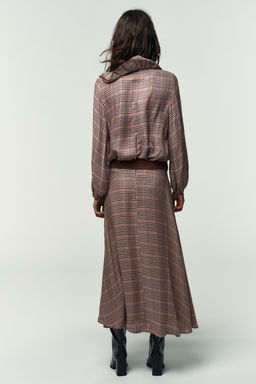 CHECK SKIRT WITH BELT