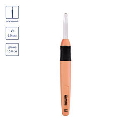 Для вязания Gamma CH-LD крючок с подсветкой пластик d 6.0 мм 15.6 см в картонной упаковке с европодвесом оранжевый