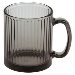 Кружка стеклянная Вертикаль 320мл, д8см, h9см, форма Чайная, графит (Россия)