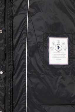 Женское черное пальто с капюшоном из синтетики - U.s. polo assn фото 8