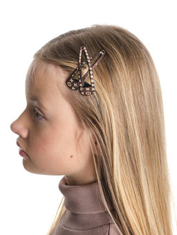 Набор заколок клик-клак ZG9094 кофе