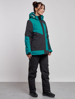 Горнолыжный костюм женский большого размера зимний темно-зеленого цвета 02366TZ - Chunmai фото 3