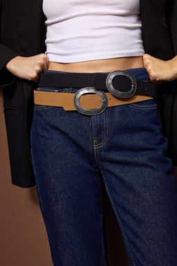 Siyah-Taba 2li Paket Suet Kemer TWOAW26KE00018