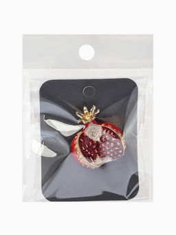 Брошь «Гранат» в разрезе, зерна, цвет крано-белый в золоте