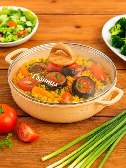 Жаровня 280/70мм 3,5л. Гармония ОНИКС лит/руч. с кр. (п/у), ж2832он - Горница фото 10