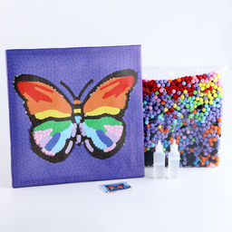 Аппликация помпошками Бабочка размер 30 30 см, клей 30 мл