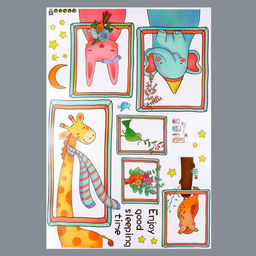 Наклейка интерьерная цветная «Звери в картинах», 60×90 см