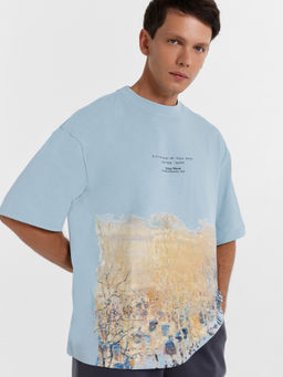 Футболка мужская туманно-голубая с печатью туманно -голубой +печать 111892 - Mark formelle фото 2