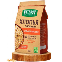 ЯС Fitergy Хлопья овсяные цельнозерновые 450г