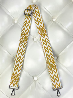 LACCOMA ремень 1000-ромб-3,8-белый/рыжий полиэстр