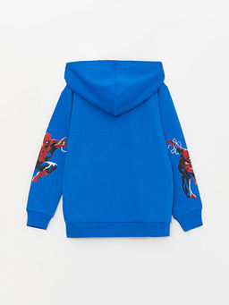 Kap??onlu Spiderman Bask?l? Uzun Kollu Erkek ?ocuk Fermuarl? Sweatshirt - Waikiki фото 2
