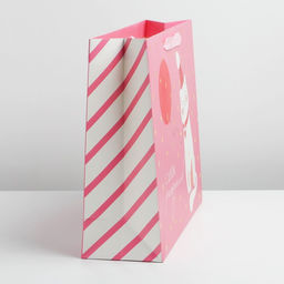 Пакет подарочный ламинированный, упаковка, «Happy», L 40 х 31 х 11.5 см