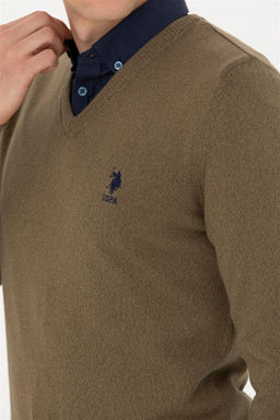 Мужской свитер цвета хаки - U.s. polo assn фото 7