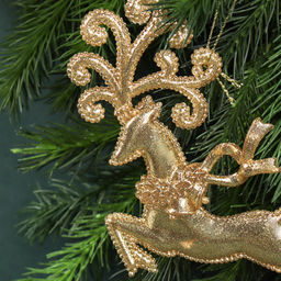 Новогоднее украшение Олень 18x10 см / LCS-005 /уп 320/ золото - Галеонтрейд фото 2