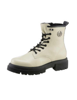 Полусапожки, кремово-черные