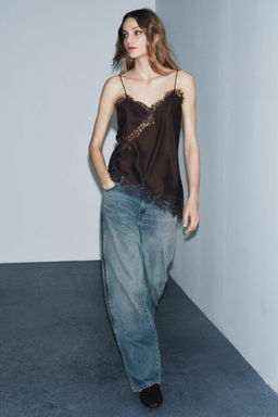 ZW COLLECTION LACE CAMISOLE TOP - Zara фото 8