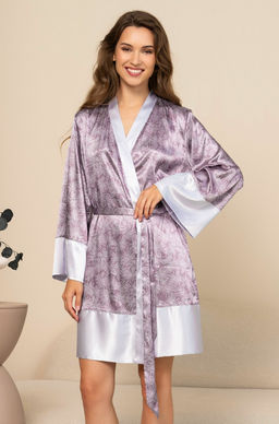 Короткий запашной халат Mia-Amore