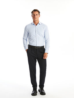Slim Fit Uzun Kollu ?izgili Poplin Erkek G?mlek